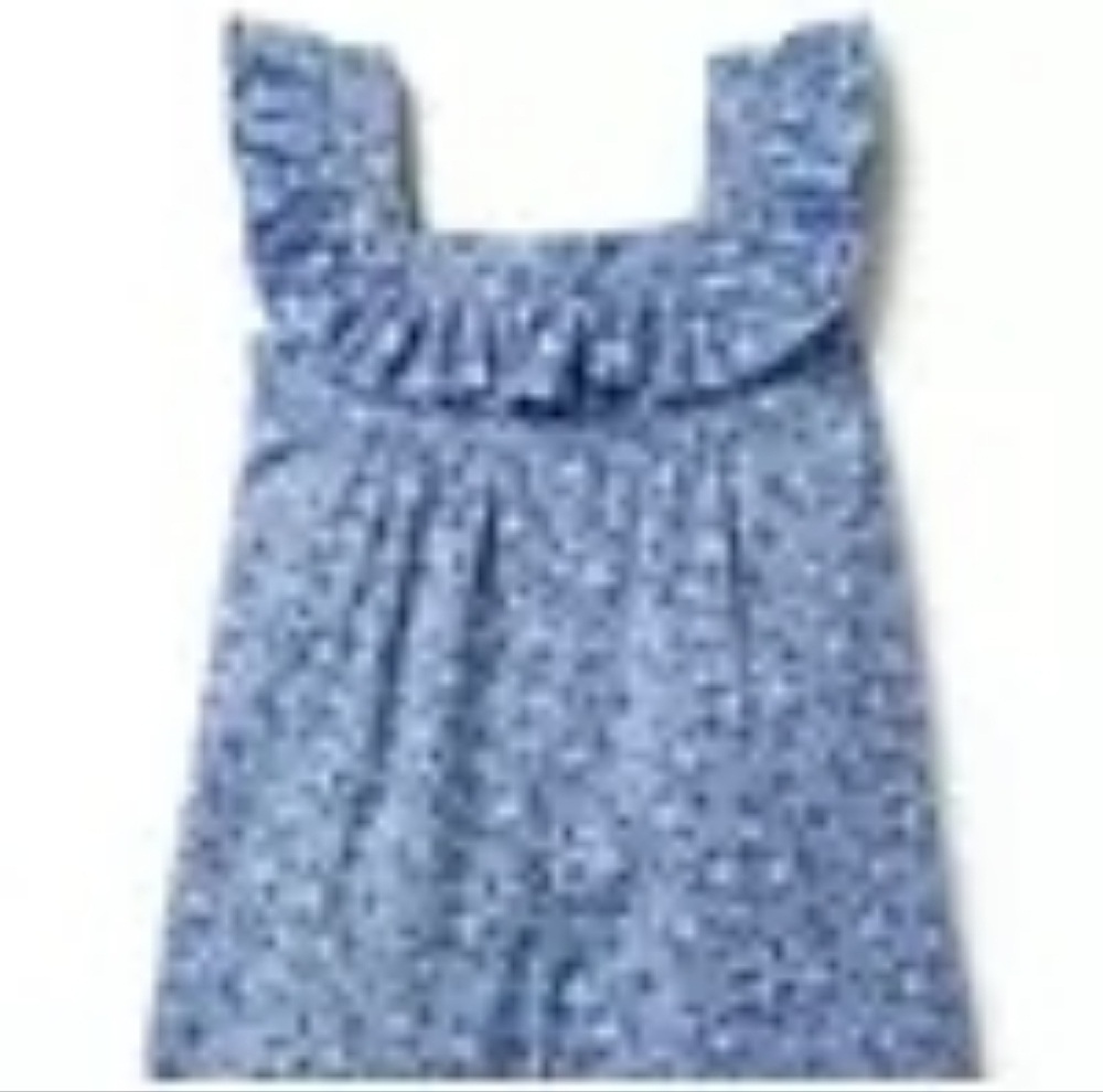 Janie and Jack Light Blue Floral Blouse